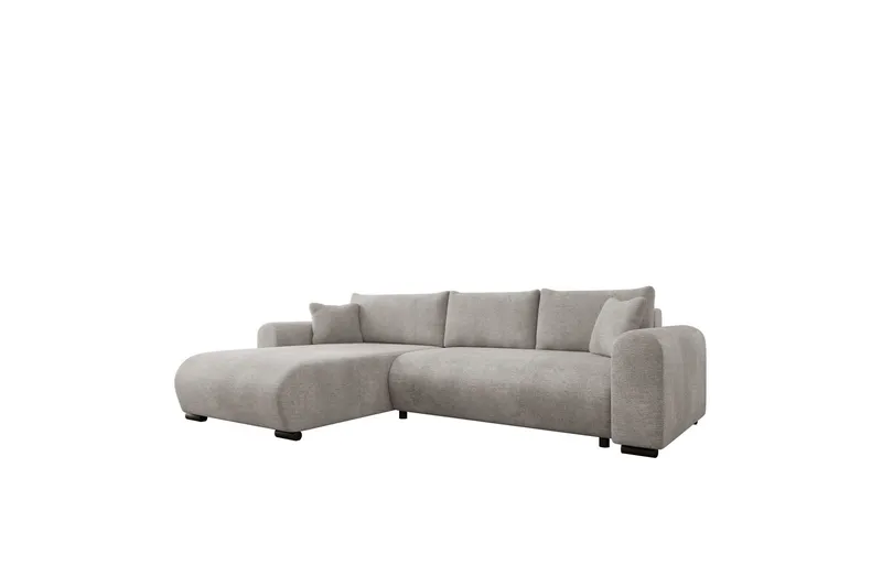 Handda Bäddsoffa med Divan 3-sits i Sammet - Grå — Grå