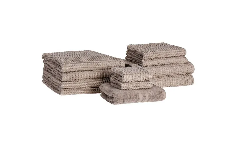 Handduk Areora set om 11 Taupe - Taupe — Taupe