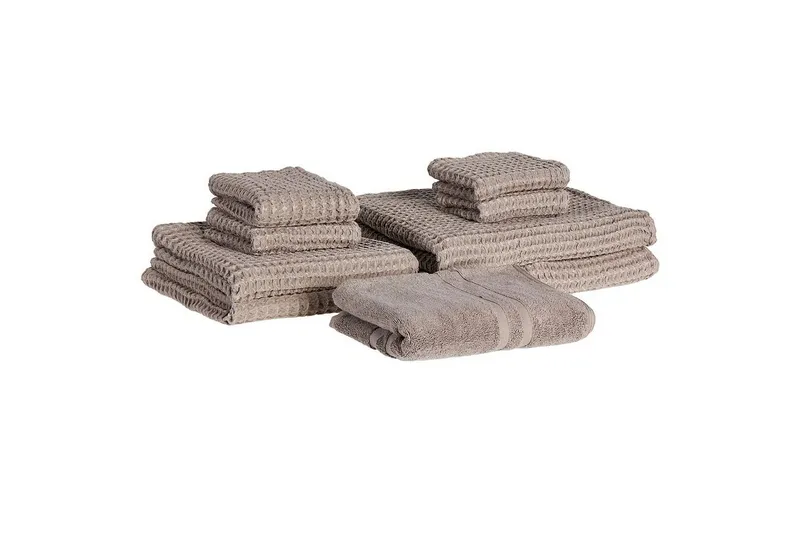 Handduk Areora set om 9 Taupe - Taupe — Taupe