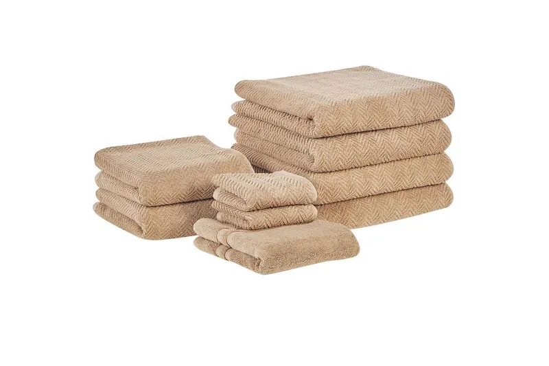 Handduk Mitiaro set om 9 Beige - Beige — Beige
