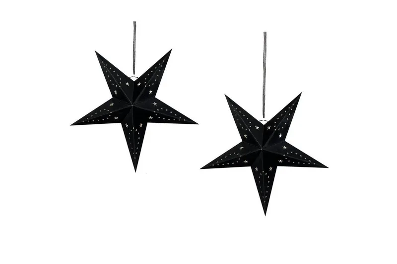 Hängande dekorationer Motti set om 2 Svart, 45x18x45 cm - Svart, 45x18x45 cm — Svart, 45x18x45 cm