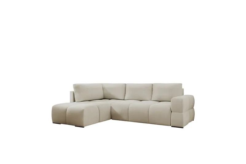 Hardam Bäddsoffa med Schäslong 3-sits i Chenille - Beige — Beige