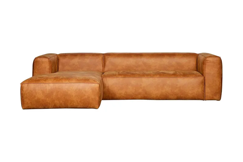 Harlow Divansoffa Vänster Äkta Läder - Cognac — WOOOD
