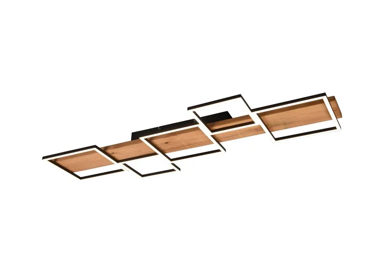 Harper LED Plafond 115 cm mattsvart/ trä - Trä — Trio Lighting