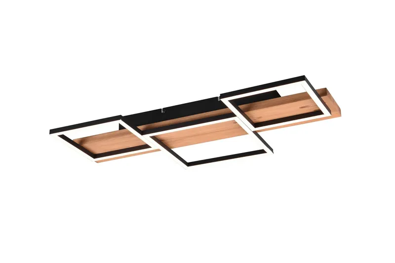 Harper LED Plafond 65 cm mattsvart/ trä - Trä — Trio Lighting
