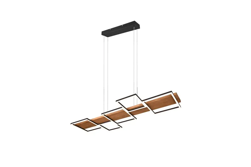 Harper LED Taklampa mattsvart/ trä - Trä — Trio Lighting