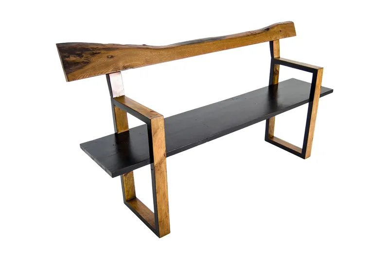 Harrouch Sittbänk 135 cm - Valnöt/Brun/Mörkbrun/Svart — Valnöt/Brun/Mörkbrun/Svart