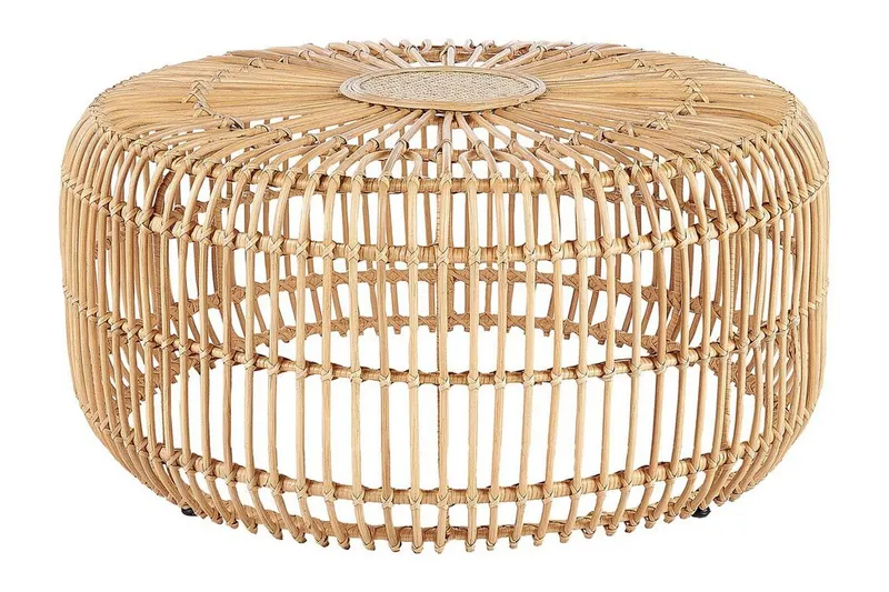 Hartnoy Runt Sidobord och Avlastningsbord Utomhus 85 cm Konstrotting - Beige/Natural — Beige/Natural