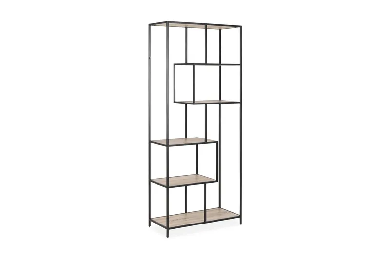 Hasslevik Bokhylla 77x185 cm Varierande Hyllor - Sonoma Ek/Svart — Concept 55