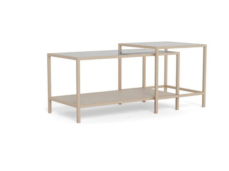 Hasslevik Soffbord 90 cm - Klar/Grå — Klar/Grå