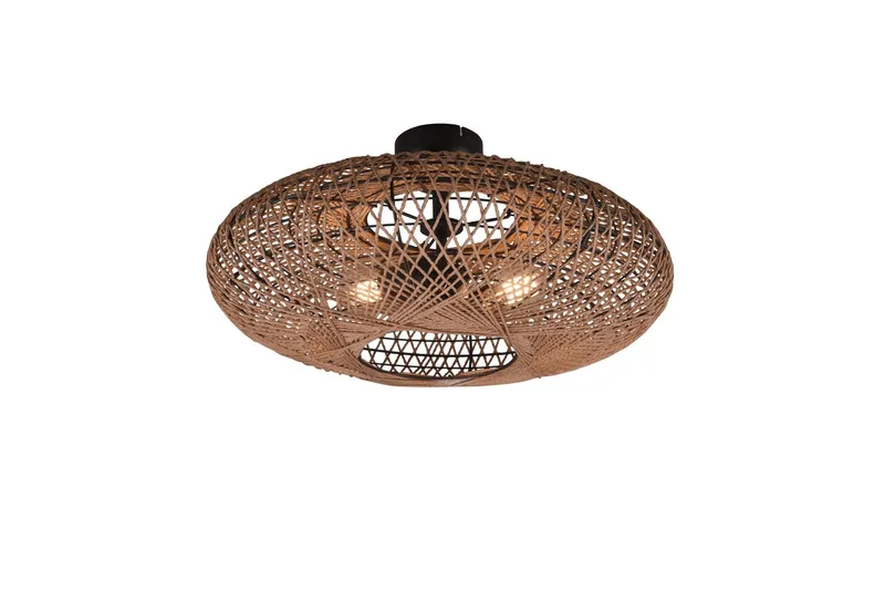 Hedda Plafond 2L E27 mattsvart/ sisal - Matt svart/Sisal — Trio Lighting