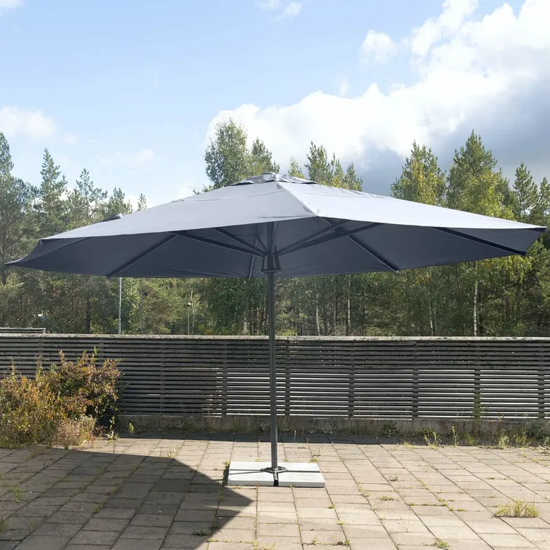Helautomatiskt premiumparasoll 6m | Grå — Metalcraft