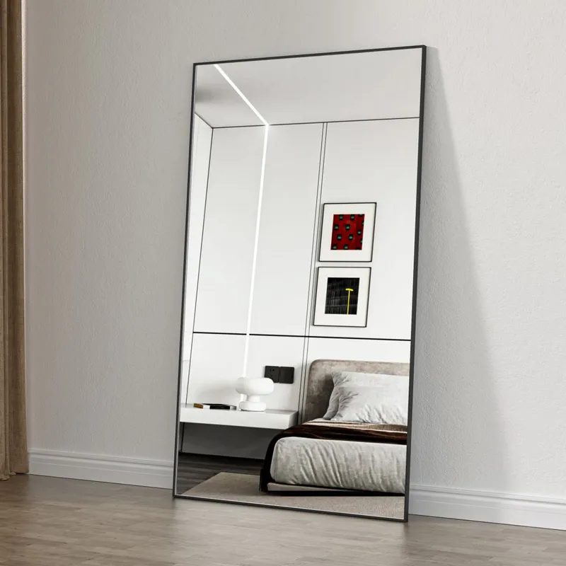 Helkroppsspegel 100x170cm | Svart aluminiumram | BLANCHE — Lyfco