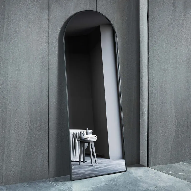 Helkroppsspegel 70x185 cm | Valvformad | Svart ram — Lyfco