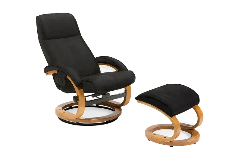Hero Recliner med fotpall - Svart — Svart
