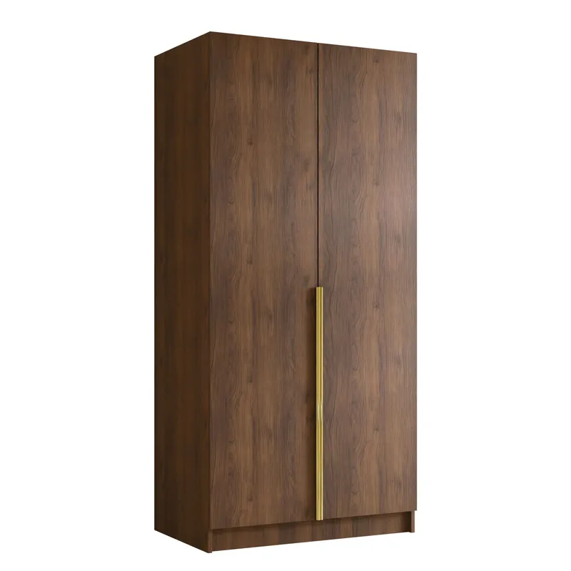 Herrljunga Garderob 100x215 cm - Brun/Guld — Brun/Guld