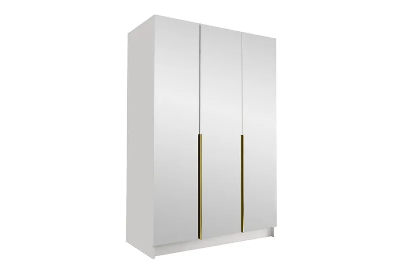 Herrljunga Garderob med Spegel 150 cm - Vit/Guld (Art.nr 3063157) — Vit/Guld