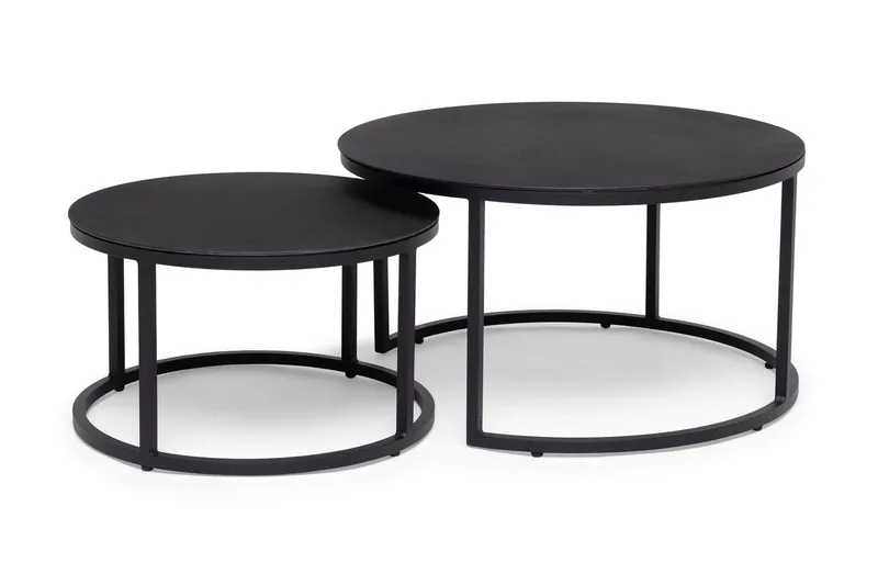 Hillerstorp Jet Set SatsUtebord Rund - Glas/Svart — Hillerstorp