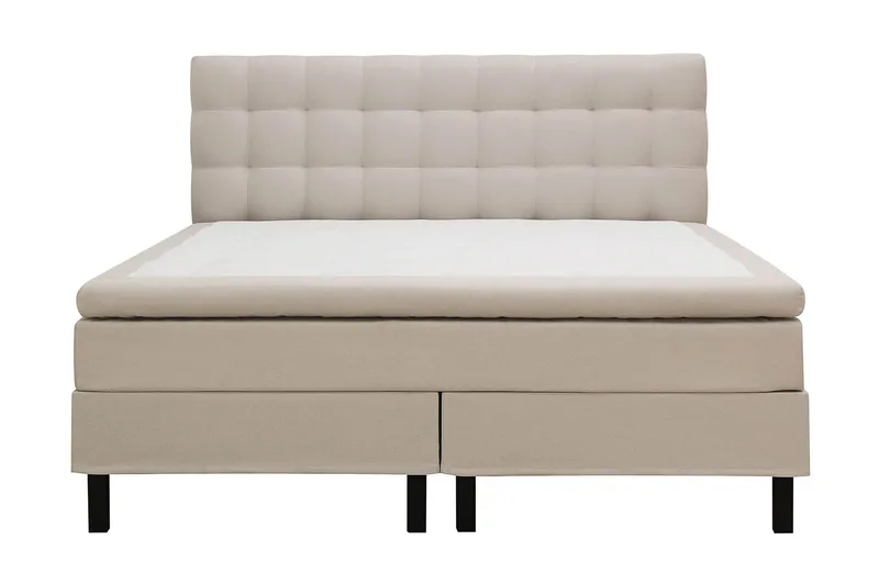 Hilton Komplett Sängpaket 180x200 cm Kontinentalsäng med rutad sänggavel - Beige (Art.nr 3079902) — Bedly
