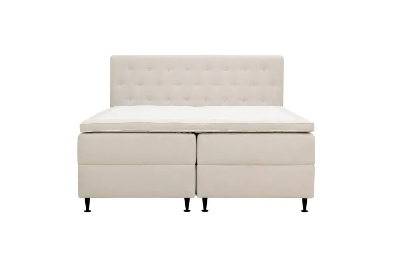 Hilton Plus Komplett Sängpaket med Förvaring 160x200 cm - Ljusbeige — Bedly