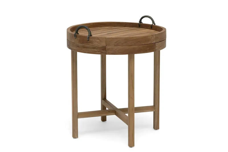 Himmelsnäs Runt Sidobord BrickUtebord och Avlastningsbord Utomhus 60 cm Trä - Brun — Hillerstorp
