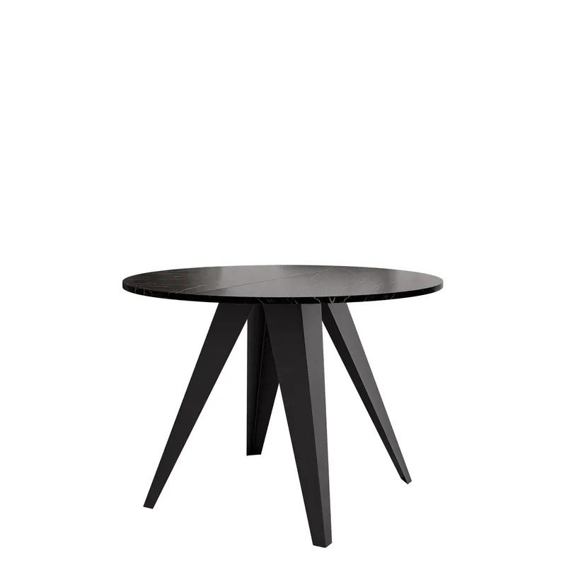 Hoban Matbord rund förlängningsbart 100-138 cm - Svart (svart marmorskiva) — Svart (svart marmorskiva)
