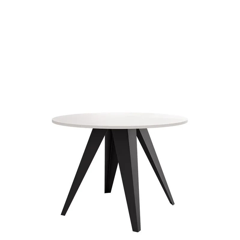 Hoban Matbord rund förlängningsbart 100-138 cm - Svart, vit — Svart, vit