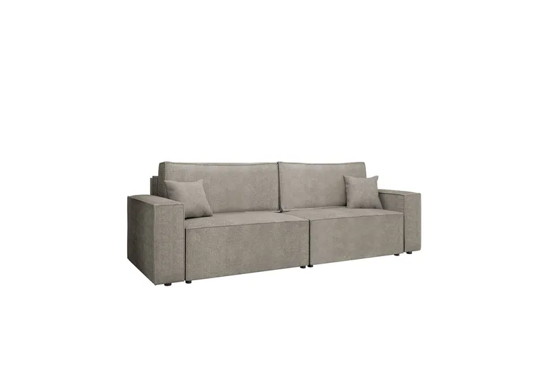 Hobson Bäddsoffa 3-sits i Plysch - Grå (Art.nr 3079474) — Grå