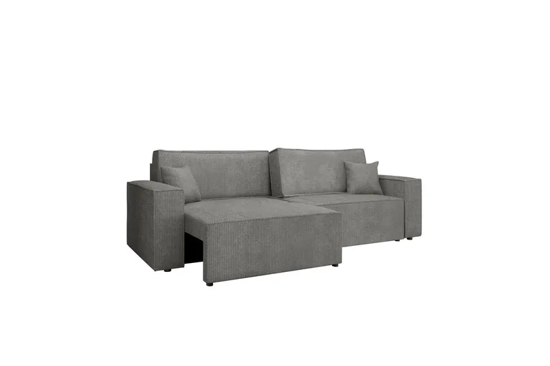 Hobson Bäddsoffa 3-sits i Plysch - Grå (Art.nr 3079479) — Grå