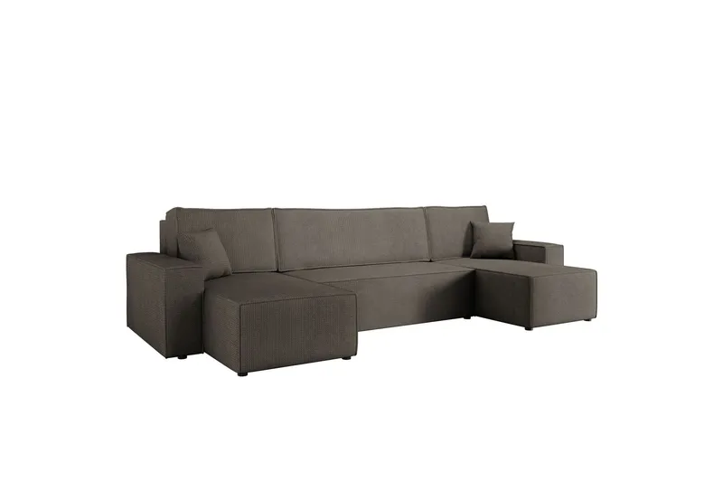 Hobson Bäddsoffa Dubbeldivan 4-sits i Plysch - Grå (Art.nr 3079471) — Grå