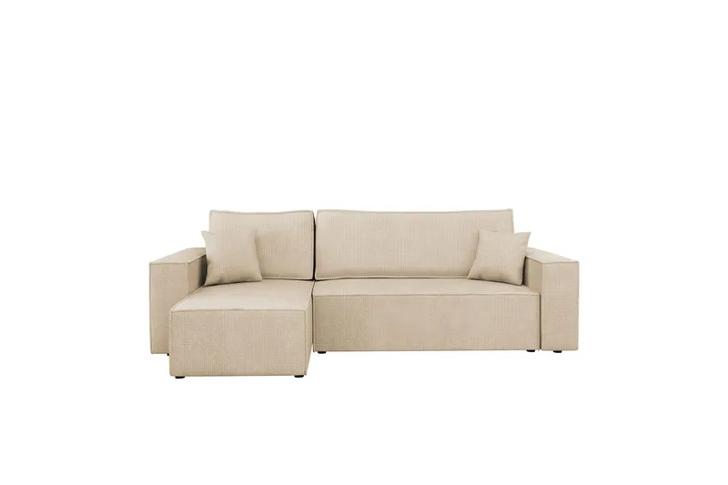 Hobson Bäddsoffa med Divan 3-sits i Plysch - Beige (Art.nr 3079455) — Beige