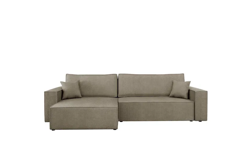 Hobson Bäddsoffa med Divan 3-sits i Plysch - Brun (Art.nr 3079462) — Brun