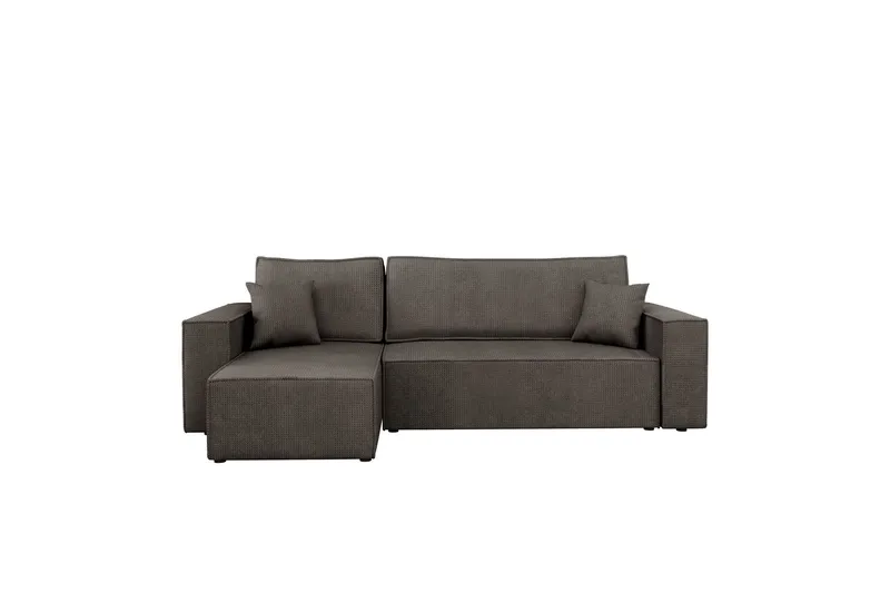 Hobson Bäddsoffa med Divan 3-sits i Plysch - Grå (Art.nr 3079458) — Grå