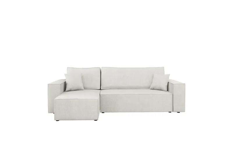 Hobson Bäddsoffa med Divan 3-sits i Plysch - Vit (Art.nr 3079453) — Vit