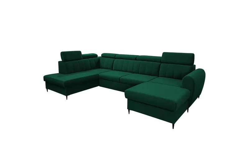 Hoffman Soffa med Divan och Schäslong 4-sits - Grön (Art.nr 3067820) — Grön
