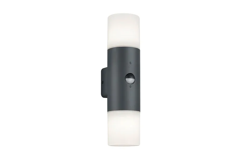 Hoosic Vägglampa 2xE27 rörelsessensor antracit - Antracit — Trio Lighting