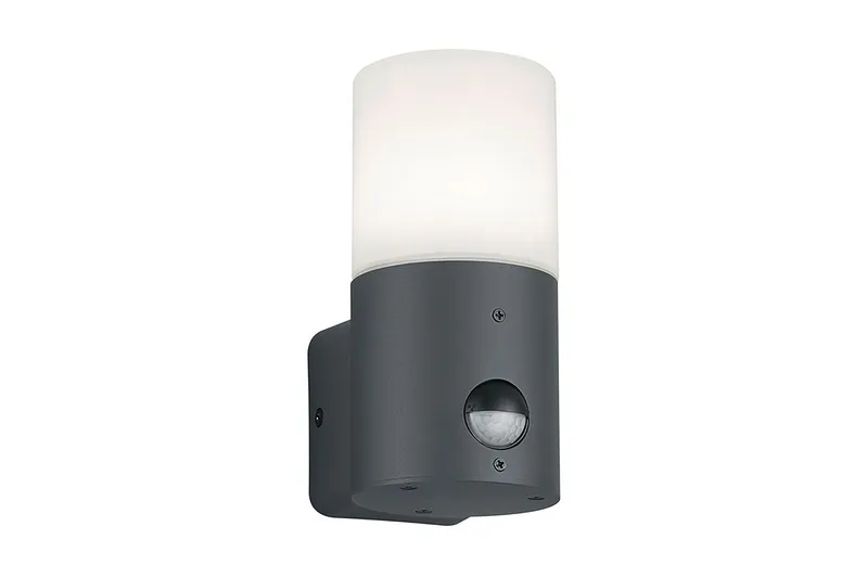 Hoosic Vägglampa E27 rörelsessensor antracit - Vit — Trio Lighting