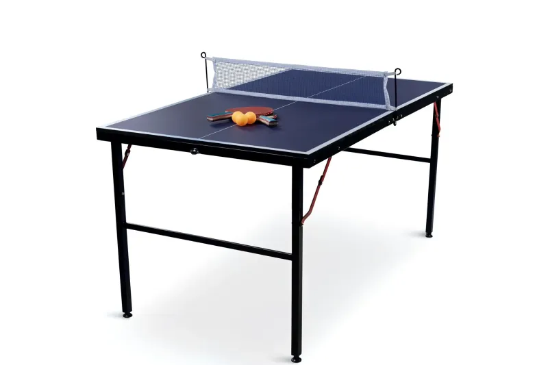 Hopfällbart Mini Pingisbord Inkl nät, 2 racketar & bollar 137x76 cm - Blå — Blå