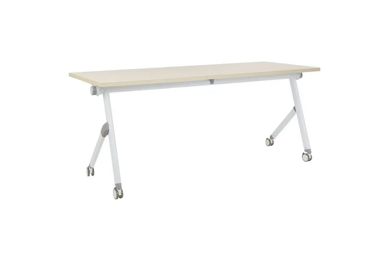 Hopfällbart skrivbord Bendi Ljus trä/vit, 180x60x75 cm - Ljus trä/vit, 180x60x75 cm — Ljus trä/vit, 180x60x75 cm