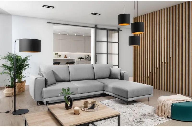 Hopland 3-sits Bäddsoffa m. Divan med Förvaring - Grå (Art.nr 1767183) — Grå