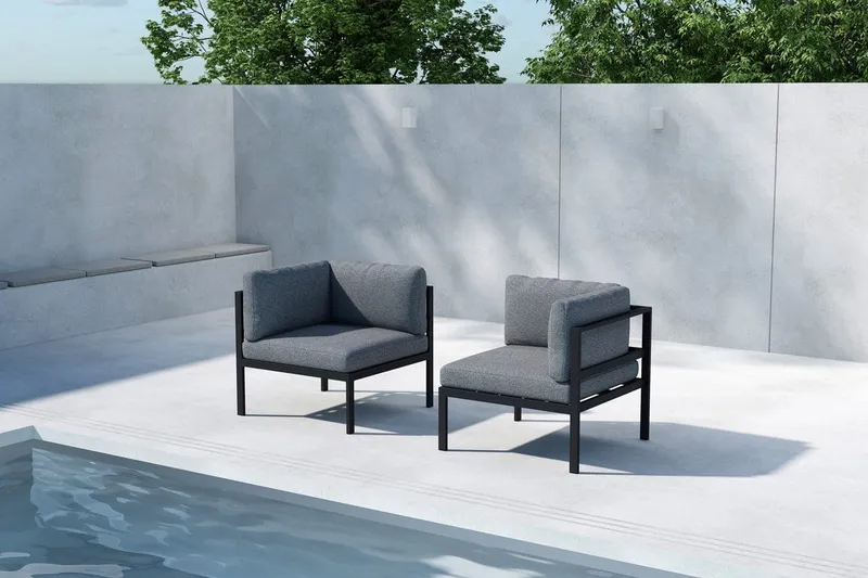 Hörnmodul Copacabana 74 cm Utomhus - Svart — Venture Home