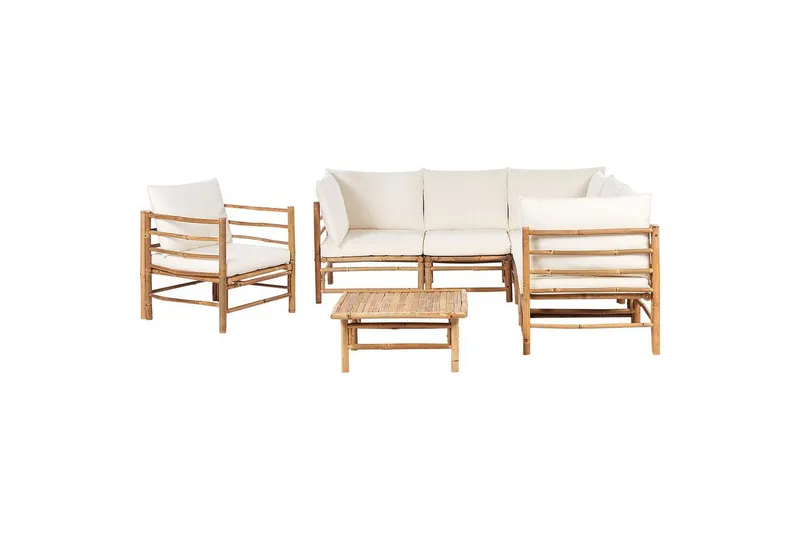 Hörnsoffa Cerreto Vit/ljust trä, 6-Sits - Vit/ljust trä, 6-Sits — Vit/ljust trä, 6-Sits