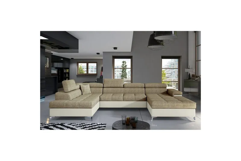 Hörnsoffa Eltap Eduardo 337x205x88 cm - Berlin 03, Mjuk 33, Beige, Vänster — Berlin 03, Mjuk 33, Beige, Vänster