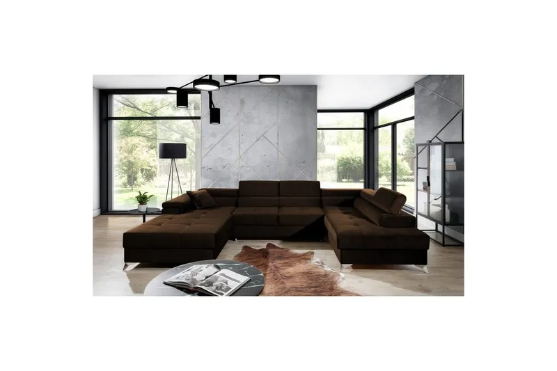 Hörnsoffa Eltap Eduardo 337x205x88 cm - Kronos 06, Brun, Höger — Kronos 06, Brun, Höger