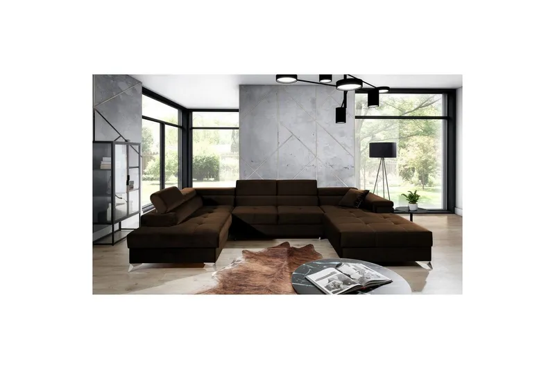 Hörnsoffa Eltap Eduardo 337x205x88 cm - Kronos 06, Brun, Vänster — Kronos 06, Brun, Vänster