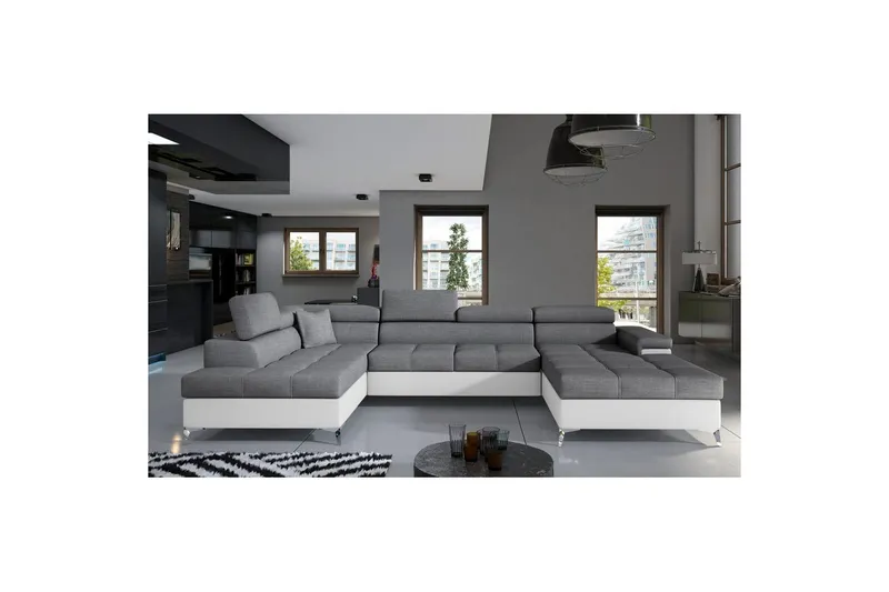 Hörnsoffa Eltap Eduardo 337x205x88 cm - Sawana 05, Soft 17, Grå, Vit, Vänster — Sawana 05, Soft 17, Grå, Vit, Vänster