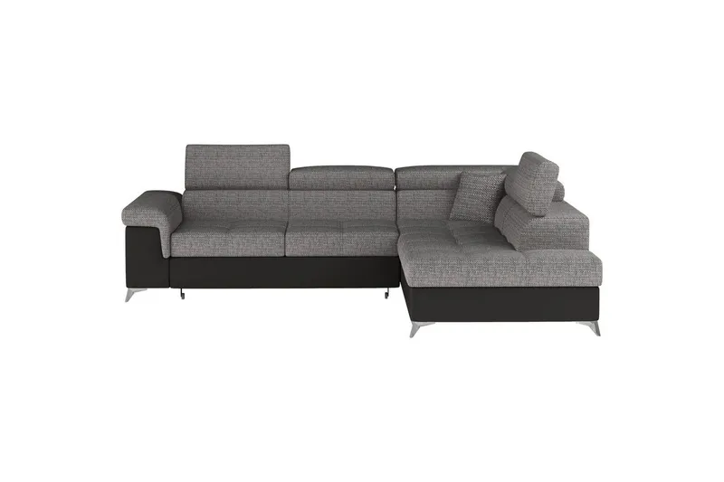 Hörnsoffa Eltap Eridano 275x202x88 cm - Berlin 01, Mjuk 11, Grå, Svart, Höger — Berlin 01, Mjuk 11, Grå, Svart, Höger