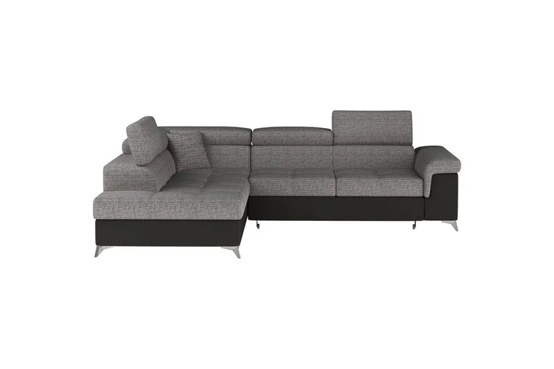 Hörnsoffa Eltap Eridano 275x202x88 cm - Berlin 01, Mjuk 11, Grå, Svart, Vänster — Berlin 01, Mjuk 11, Grå, Svart, Vänster