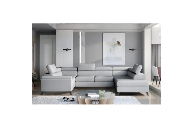 Hörnsoffa Eltap Escada 336x200x92 cm - Monolith 84, Ljusgrå, Höger — Monolith 84, Ljusgrå, Höger