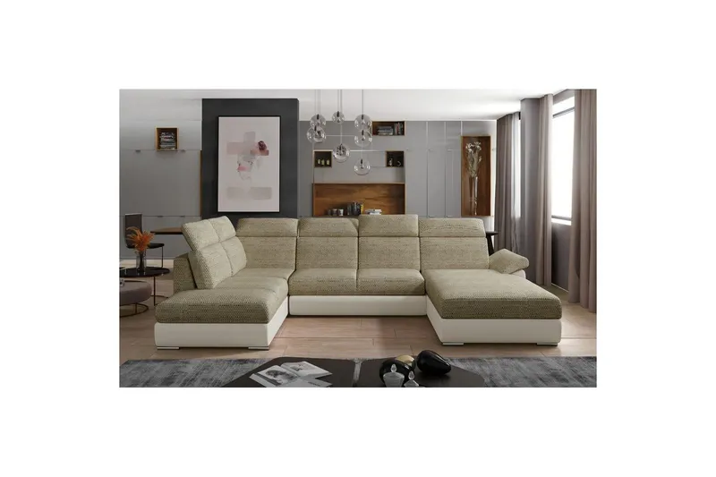 Hörnsoffa Eltap Evanell 336x211x102 cm - Berlin 03, Mjuk 33, Beige, Höger — Berlin 03, Mjuk 33, Beige, Höger